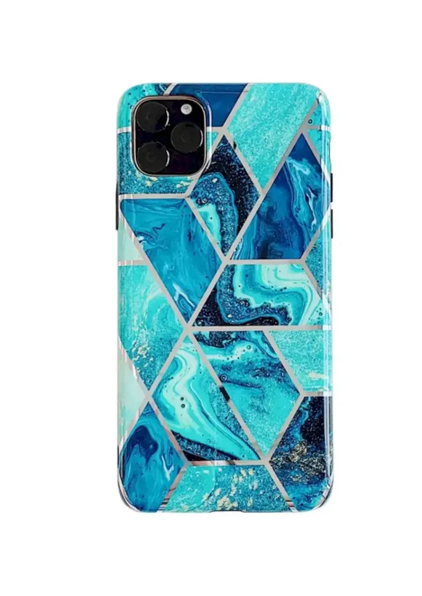 Ümbris iPhone 12 Pro Max, Fusion Geometric Marble, roheline