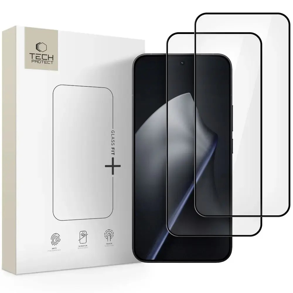 Tech-Protect Glass Fit+ tempered glass for Xiaomi 15T / 15T Pro, 2-pack, black