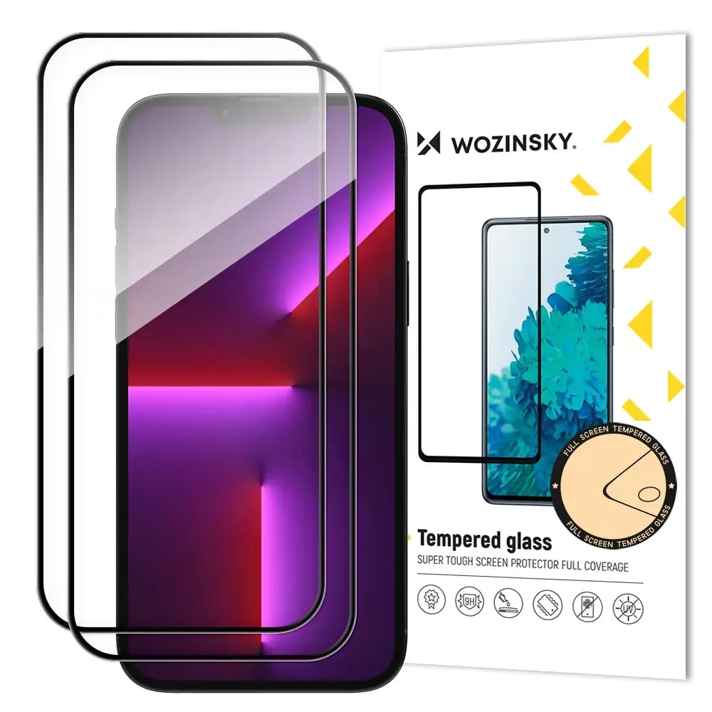 Wozinsky Super Durable Full Glue screen protector for iPhone 14 Pro, 2-pack
