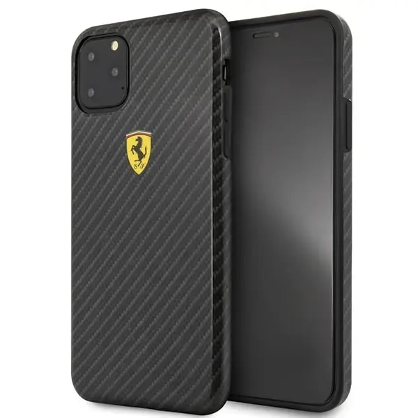 Чехол для iPhone 11 Pro Max Ferrari FESPCHCN65CBBK Silicone, чёрный