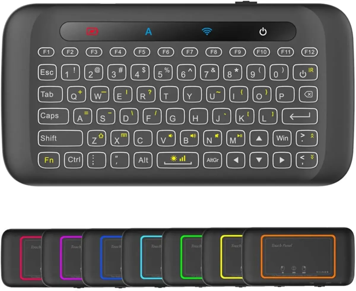Fusion H20 mini wireless keyboard with touchpad, 2.4 GHz, black