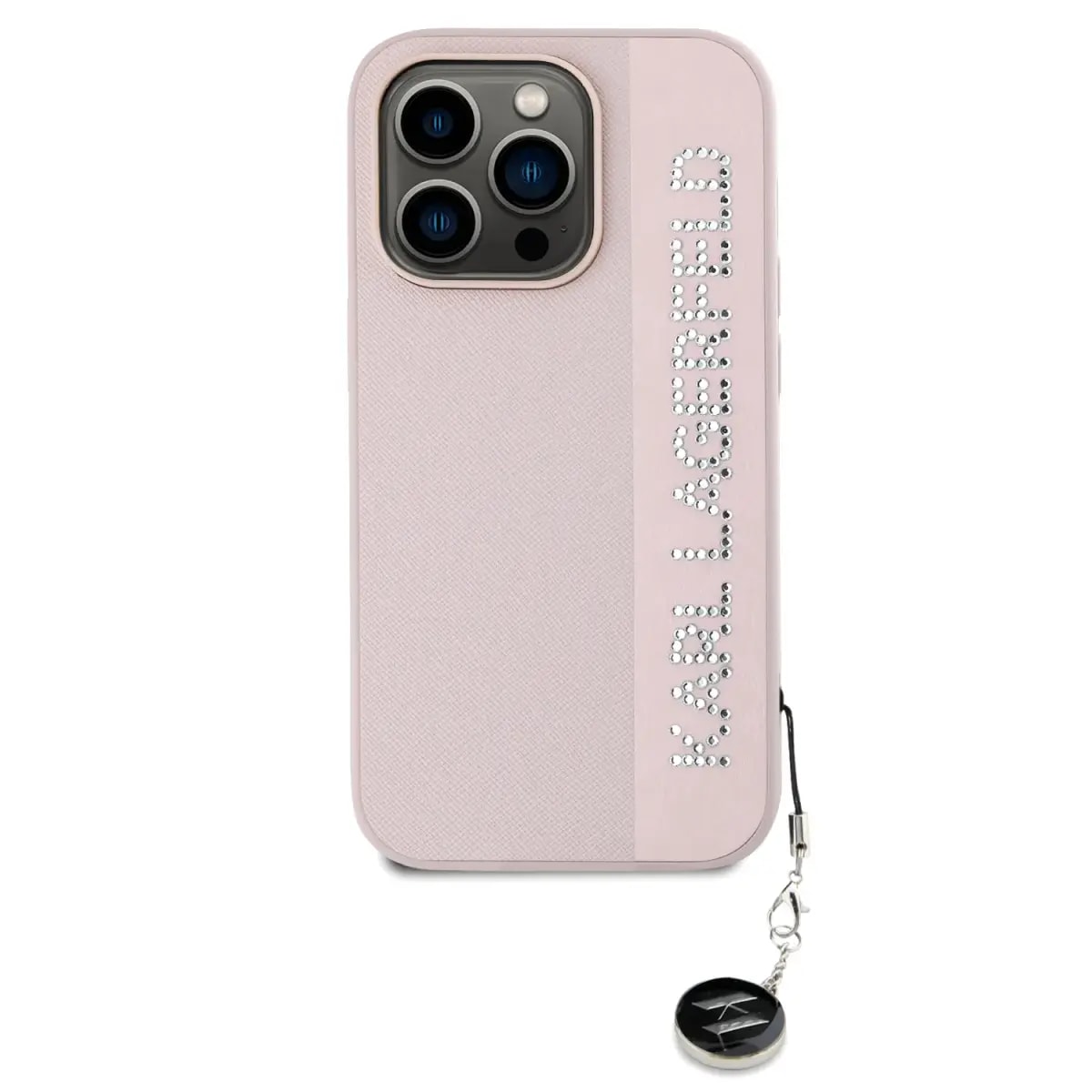 Ümbris iPhone 14 Pro, Karl Lagerfeld PU Saffiano Rhinestone Charm, roosa