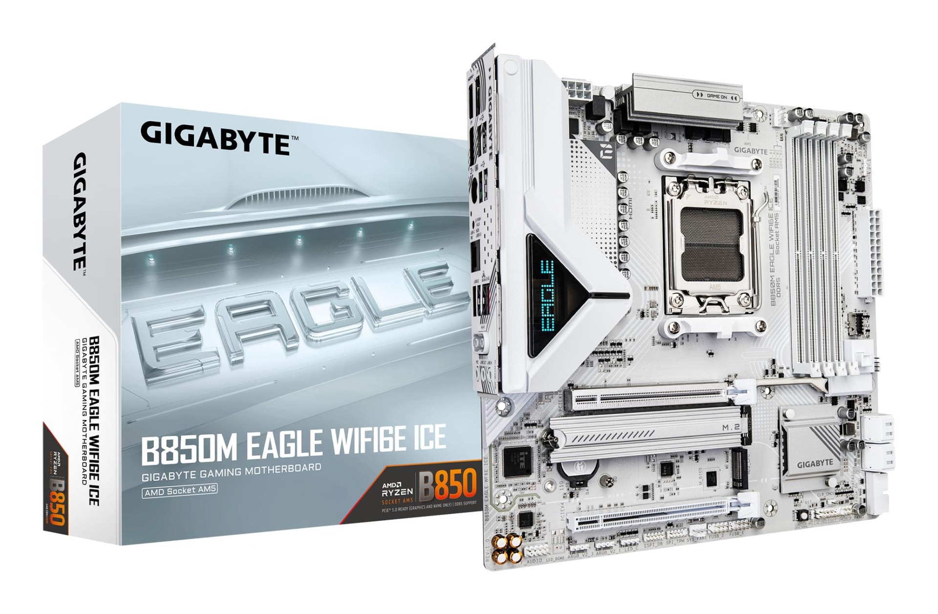 Emaplaat Gigabyte B850M Eagle WiFi6E Ice, AM5, Micro-ATX, DDR5