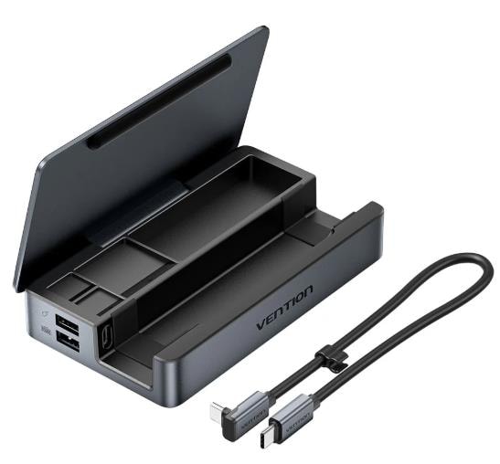 Dokkimisjaam Vention TPZH0 mänguseadmetele, USB-C, 9 ühes, hall