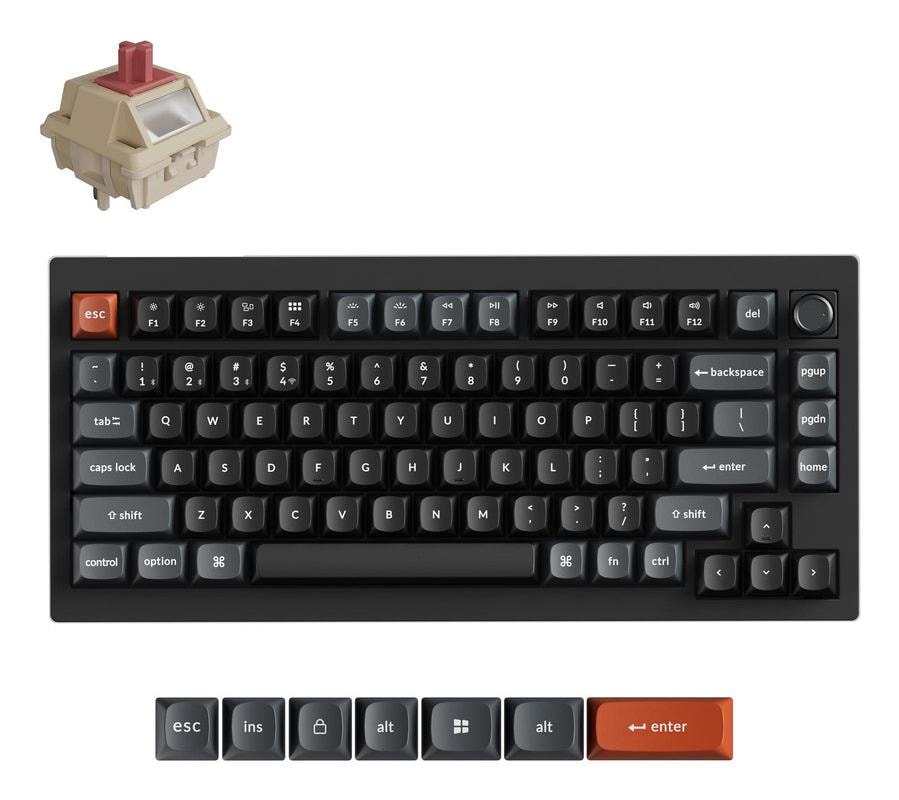 Keychron V1 Ultra 75% Mechanical Keyboard Black — Great Deal