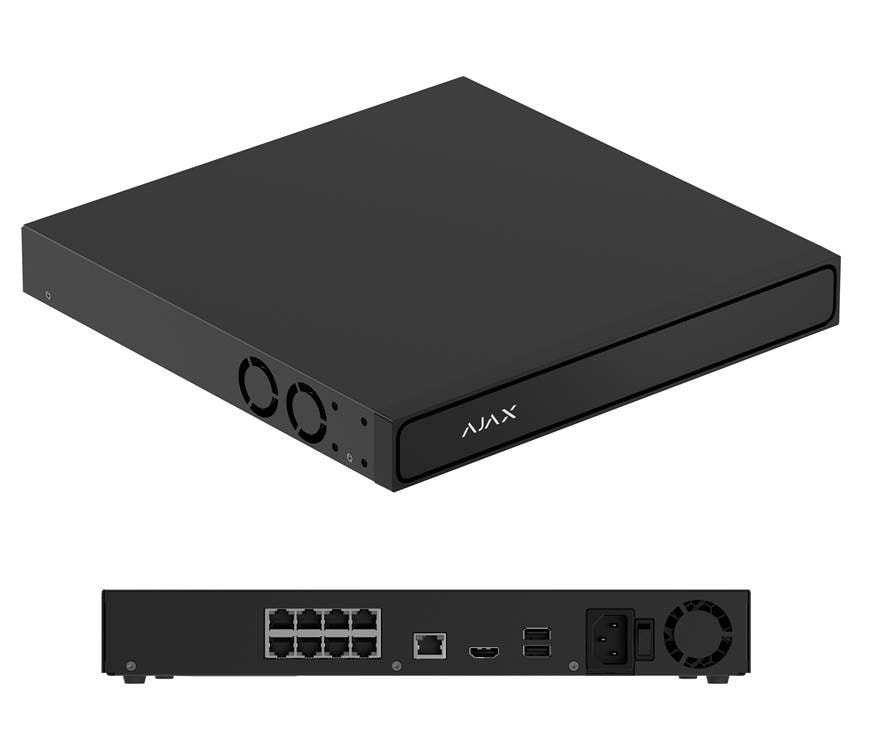 AJAX 8-kanaliline NVR H2D8PAC must odav videovalve