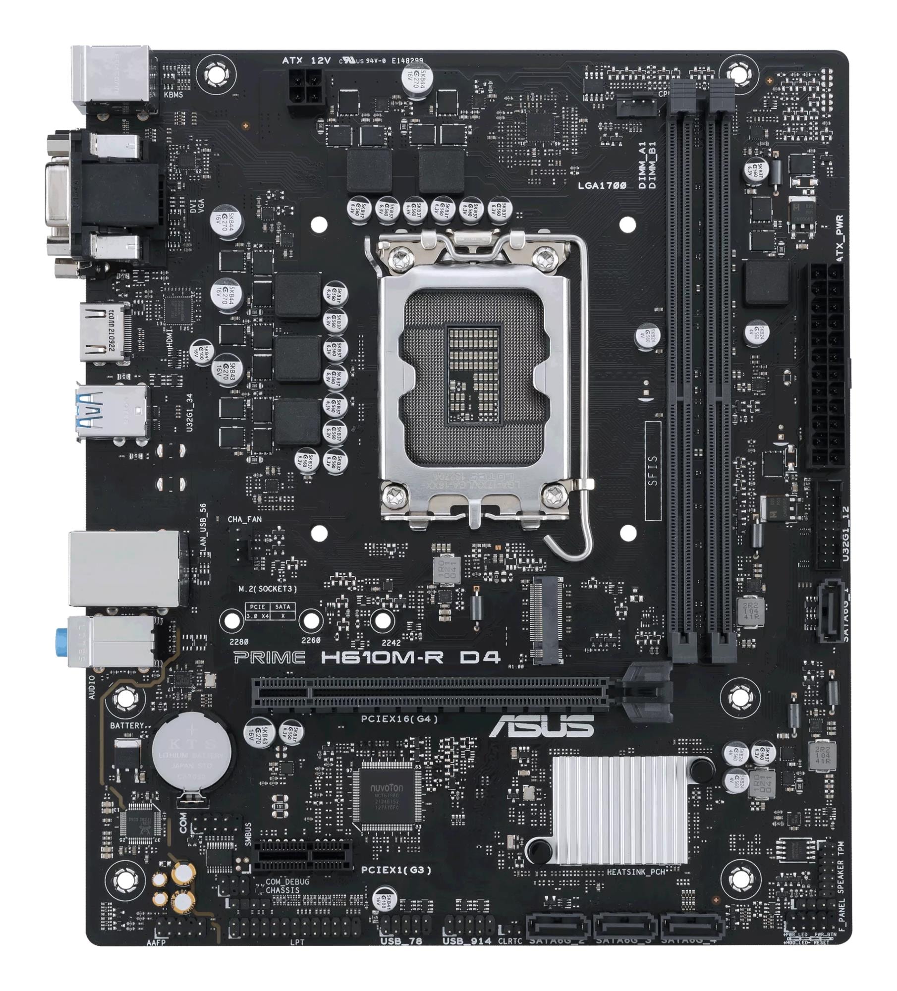 ASUS PRIME H610M-RD4-SI Intel LGA1700 emaplaat