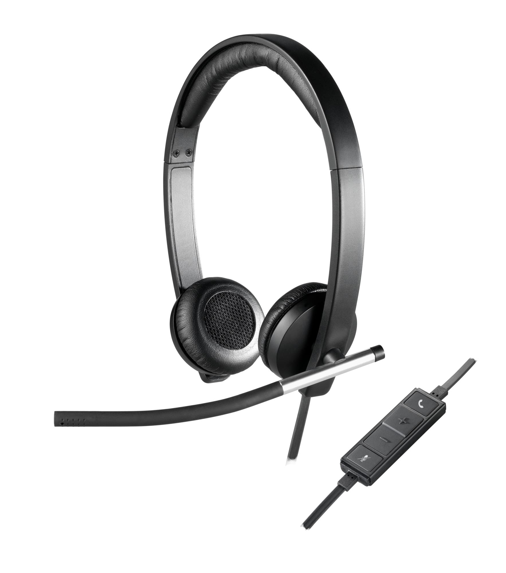 Офисная гарнитура Logitech H650e, USB-A, стерео, чёрно-серебристая
