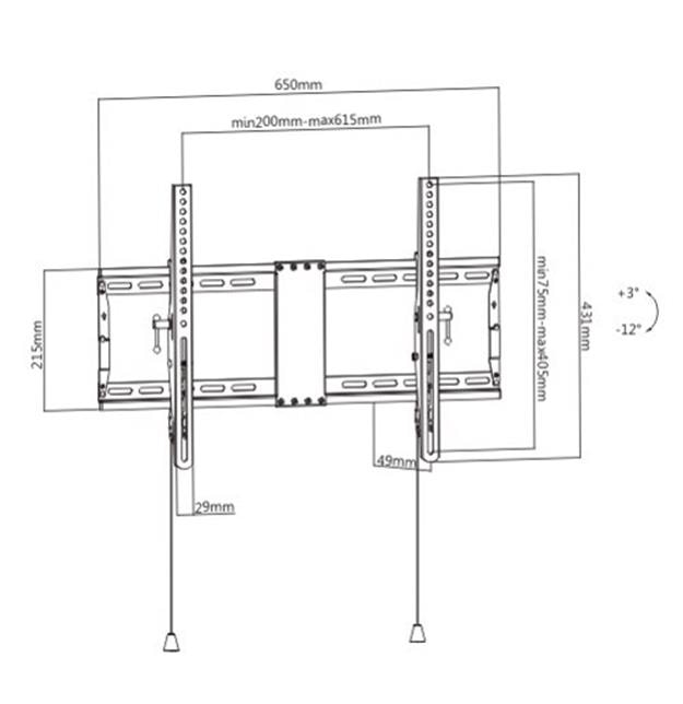 Kallutatav teleri seinakinnitus Gembird WM-80T-01, 37–80″, 70 kg