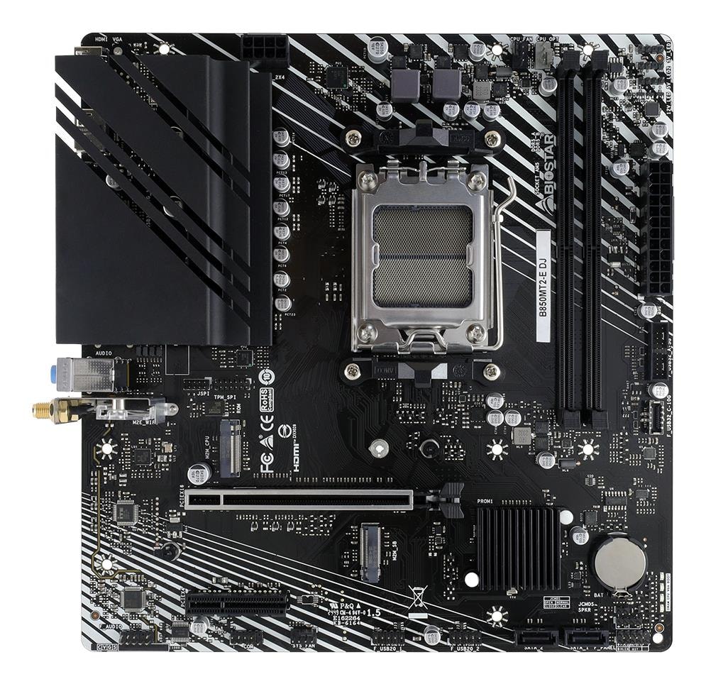 Emaplaat Biostar B850MT2-E DJ, AM5, Micro-ATX, Wi-Fi 7