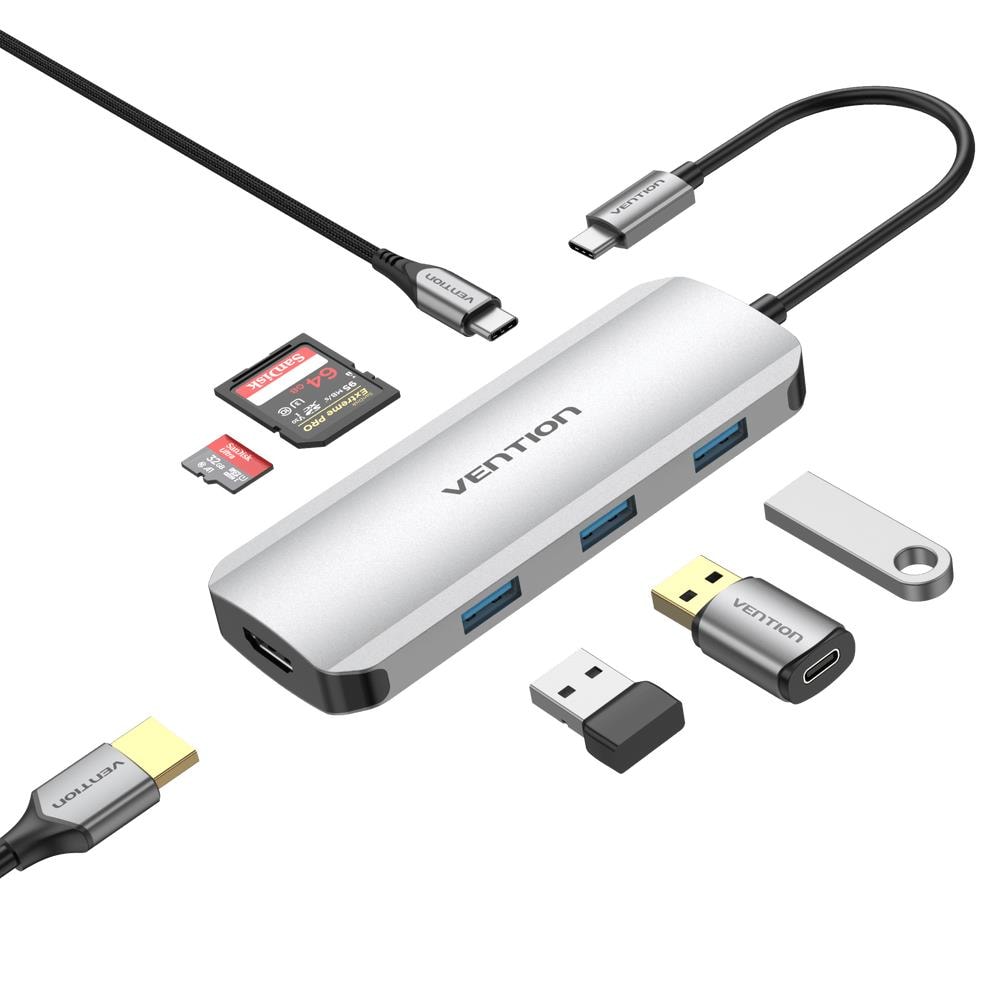 Vention USB-C Docking Station 7-in-1 Hub Grey Deal