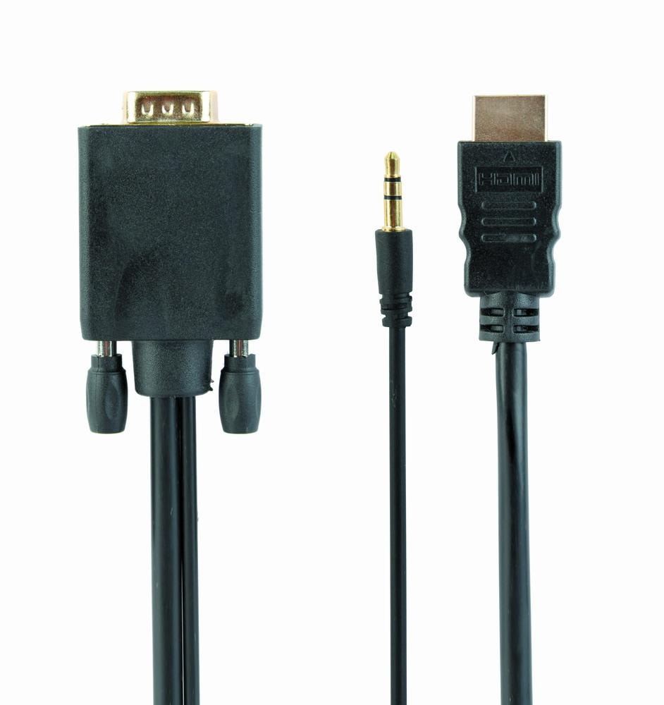 Видеоадаптер Gembird A-HDMI-VGA-03-10, HDMI – VGA + аудио 3,5 мм, 3 м
