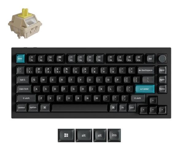 Keychron Q1 Ultra must 75% mehaaniline juhtmevaba klaviatuur