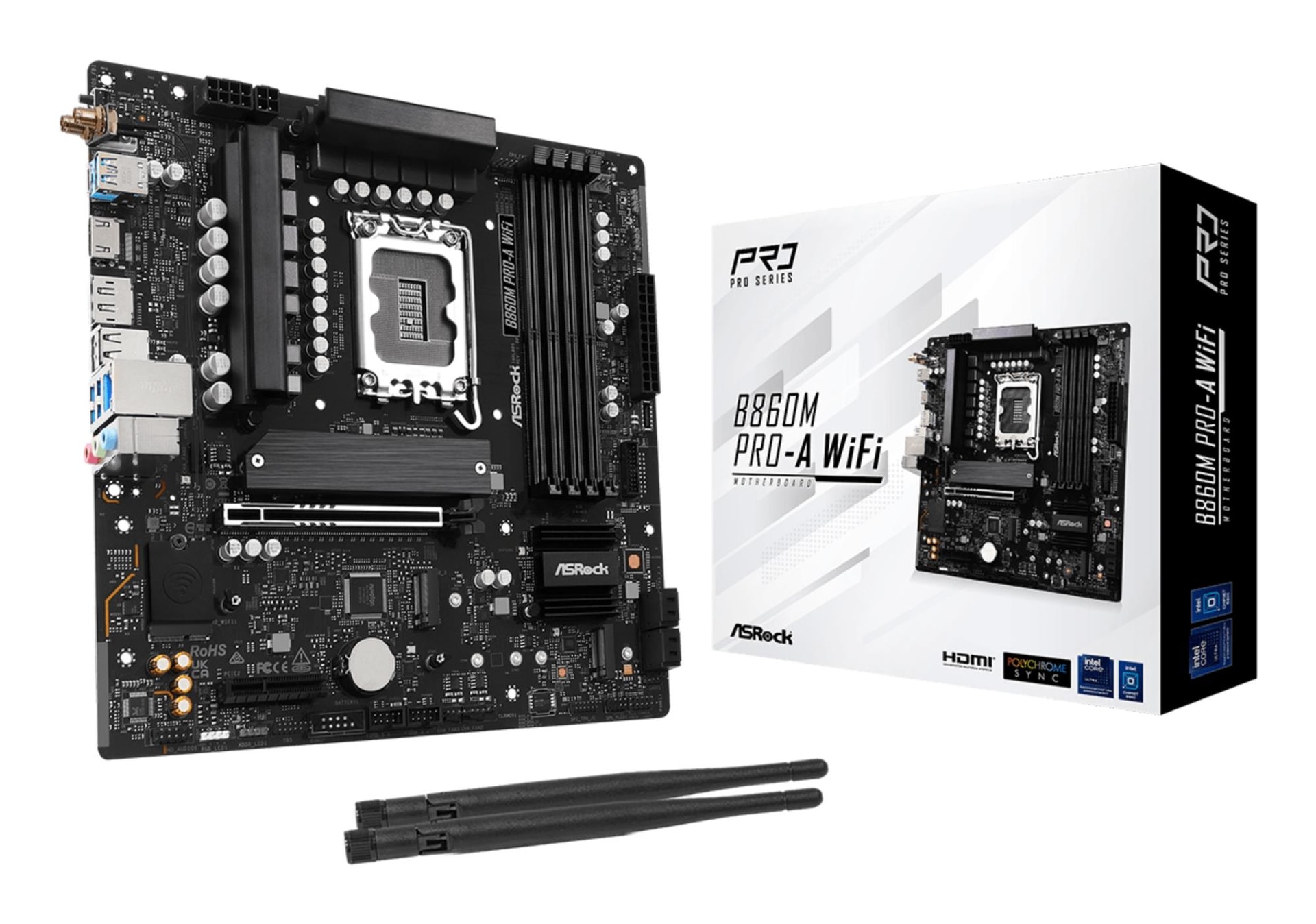 Emaplaat ASRock B860M Pro-A WiFi, LGA 1851, Micro-ATX, Wi-Fi 6E