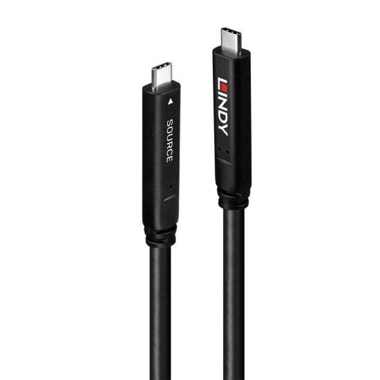 Кабель USB-C to USB-C 10м LINDY чёрный по низкой цене