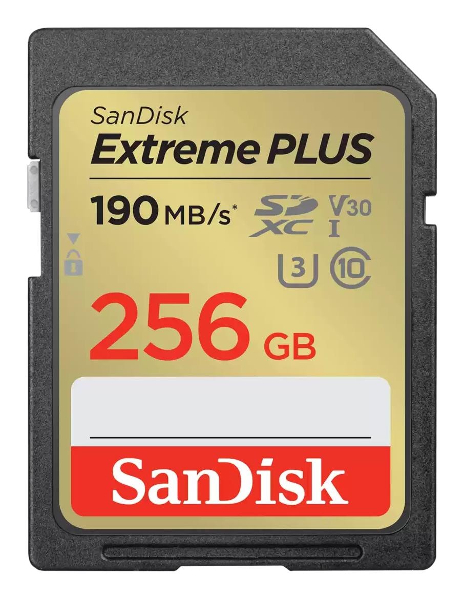 SDXC-mälukaart SanDisk Extreme PLUS, 256 GB, U3, V30