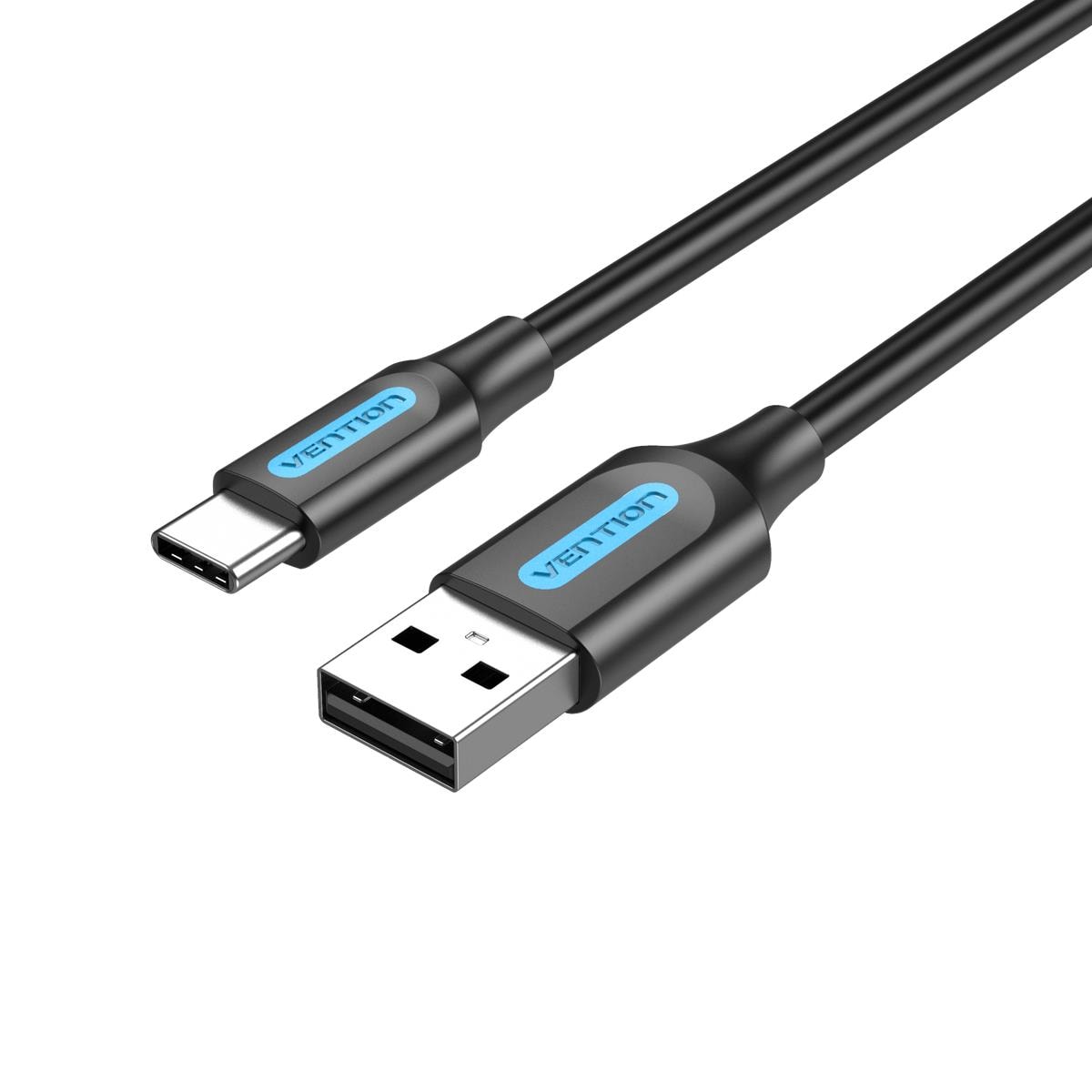 USB-A – USB-C kaabel Vention 1,5 m, USB 2.0, must