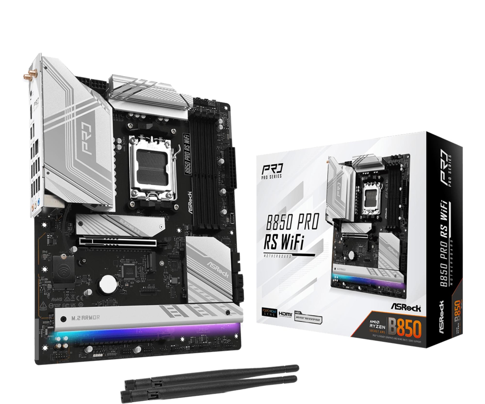Emaplaat ASRock B850 Pro RS WiFi, AM5, ATX, Wi-Fi 6E
