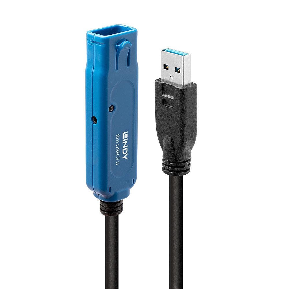LINDY USB 3.2 Extension Cable 8m Black – Long-Distance USB