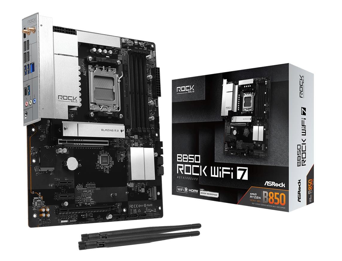 Emaplaat ASRock B850 Rock WiFi 7, AM5, ATX, DDR5