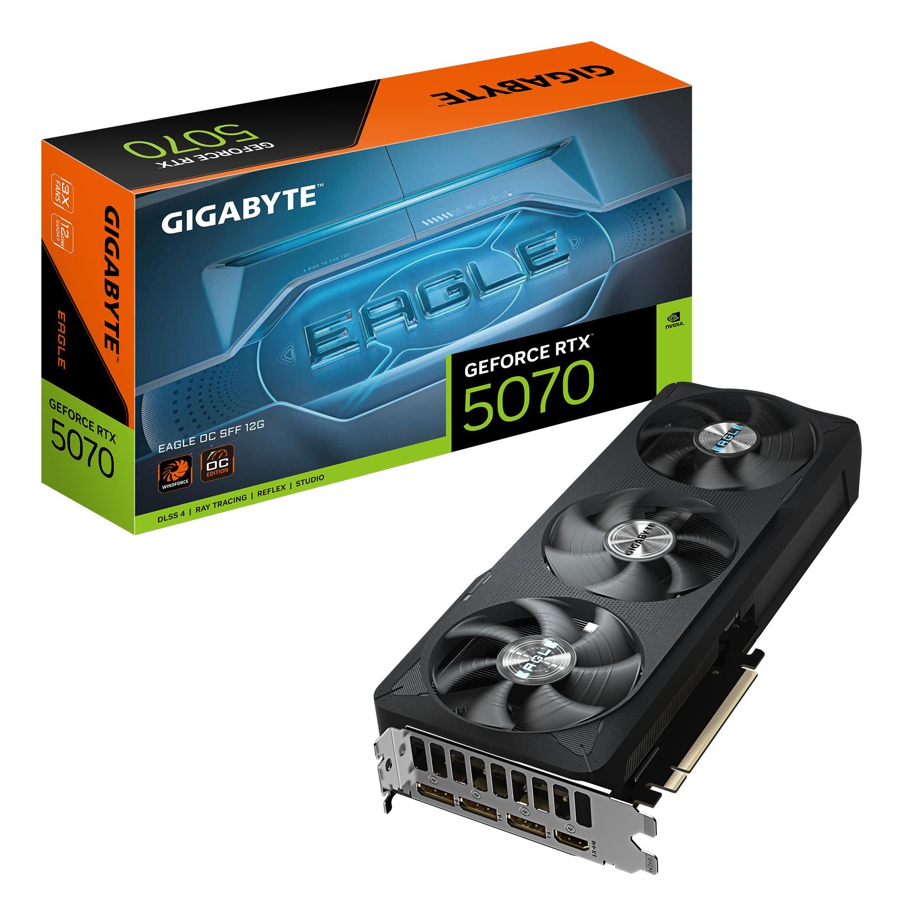Videokaart GIGABYTE GeForce RTX 5070 EAGLE OC SFF, 12 GB GDDR7, must