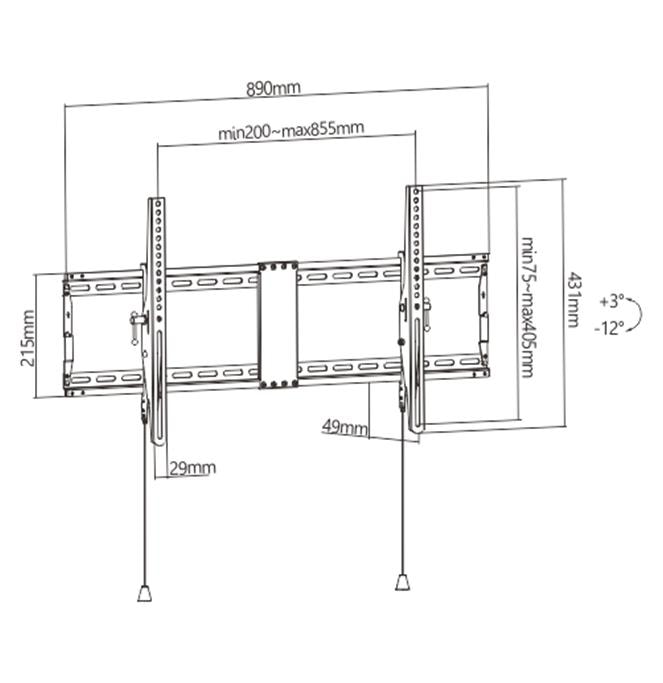 GEMBIRD WM-90T-01 seinapesa 43-90"