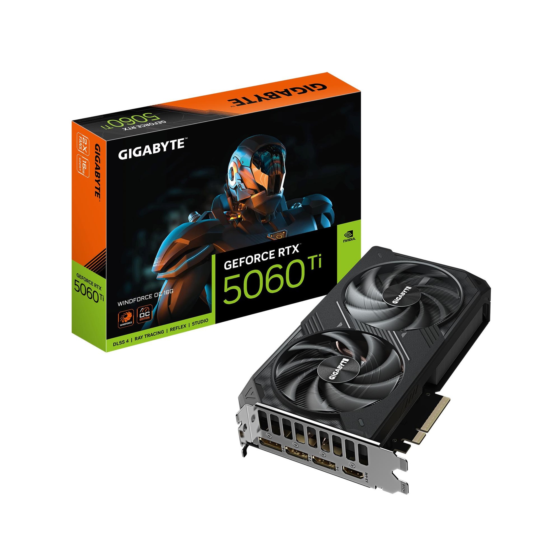 GIGABYTE GeForce RTX 5060 Ti WINDFORCE OC graphics card, 16 GB GDDR7