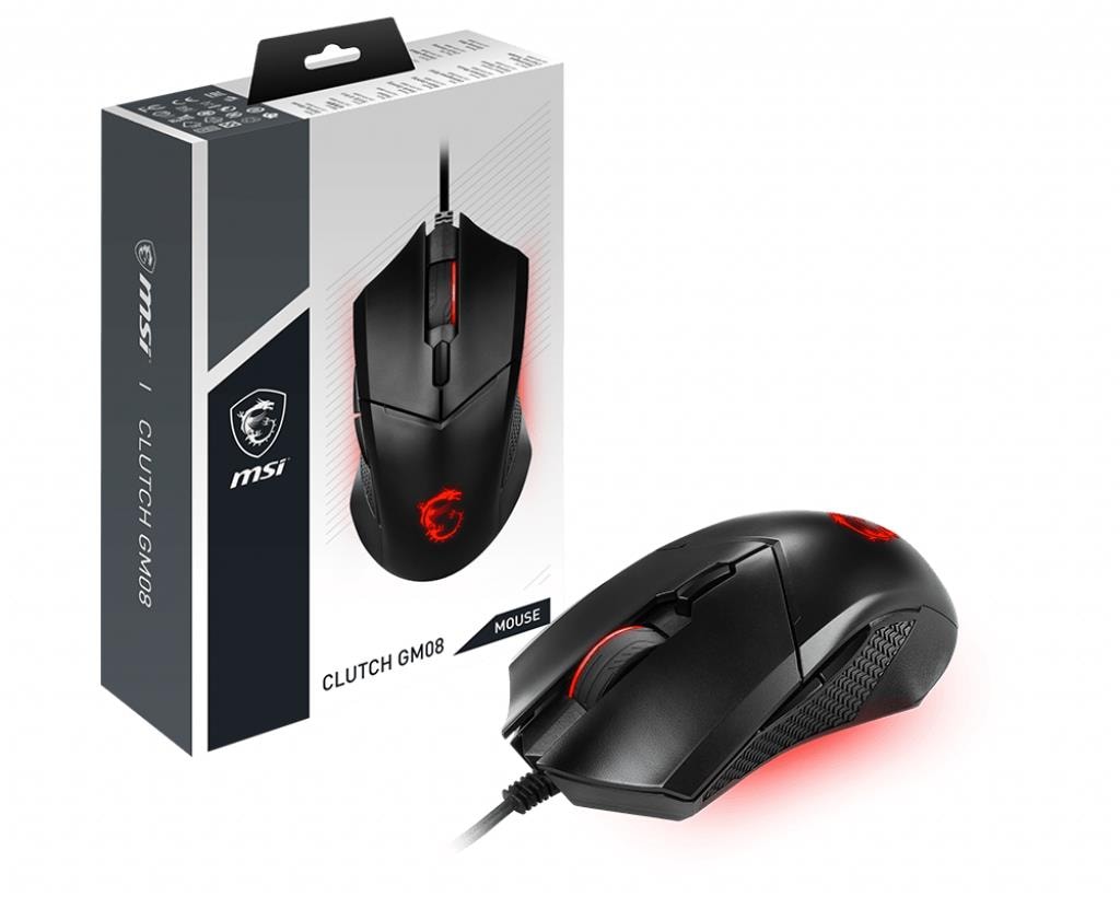 MSI Clutch GM08 wired gaming mouse, 4200 DPI, black