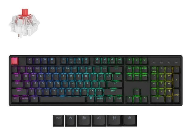 Keychron K10 Full-Size Wireless Mechanical Keyboard, Black RGB