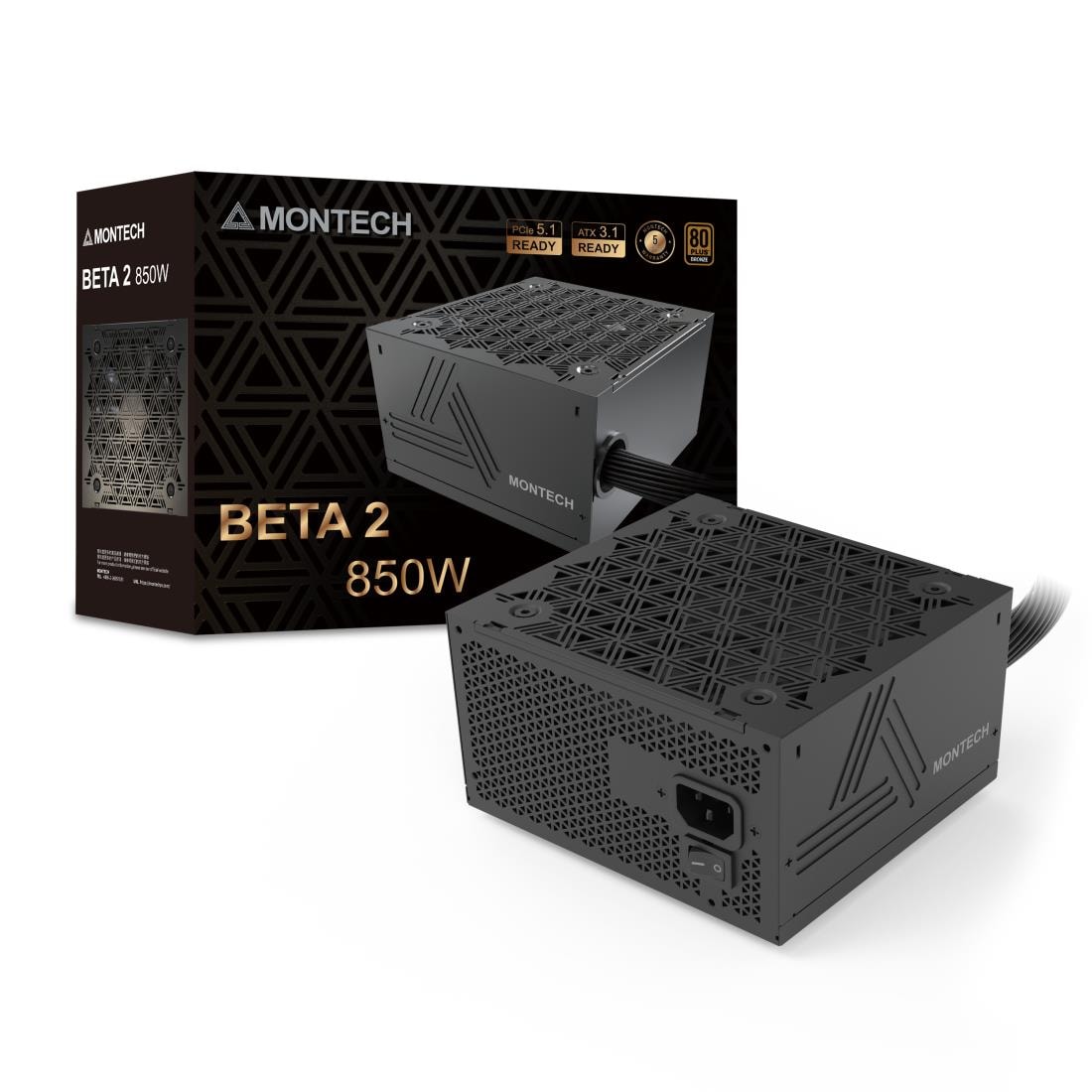 Montech BETA 2 power supply, 850 W, 80 PLUS Bronze