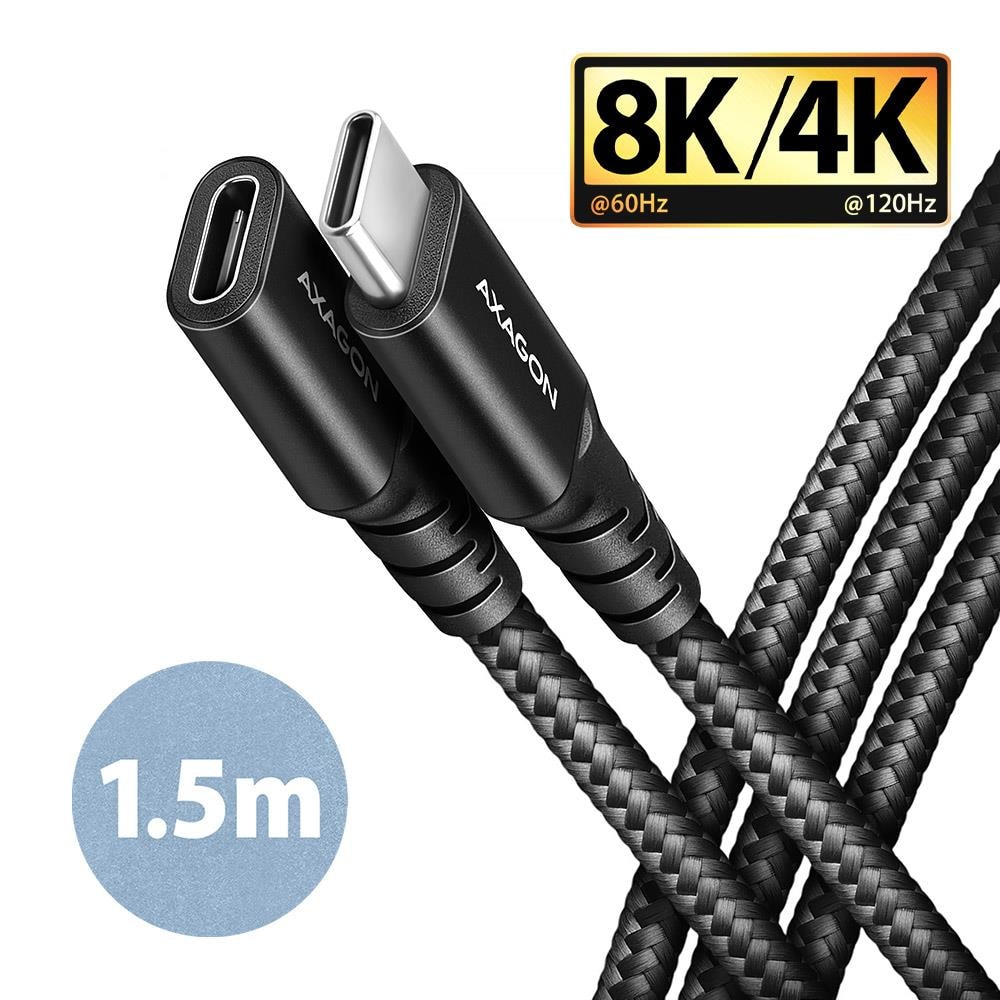 AXAGON USB-C Extension 1.5m Black – Fast Charging Cable Deal