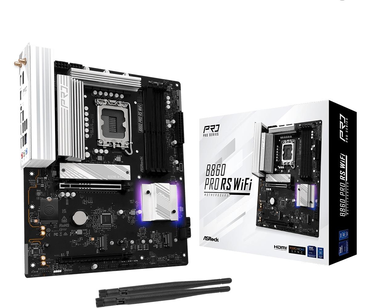 Материнская плата ASRock B860 Pro RS WiFi, LGA 1851, ATX, Wi-Fi 6E