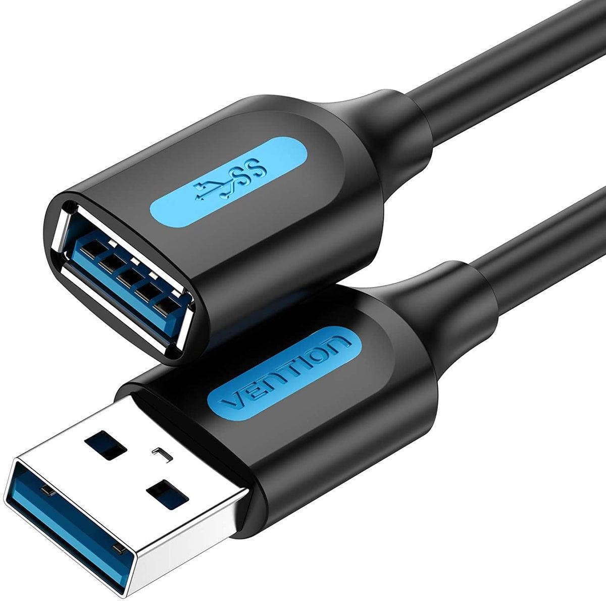 VENTION USB 2.0 pikendusjuhe isane-emane 0,5 m, must