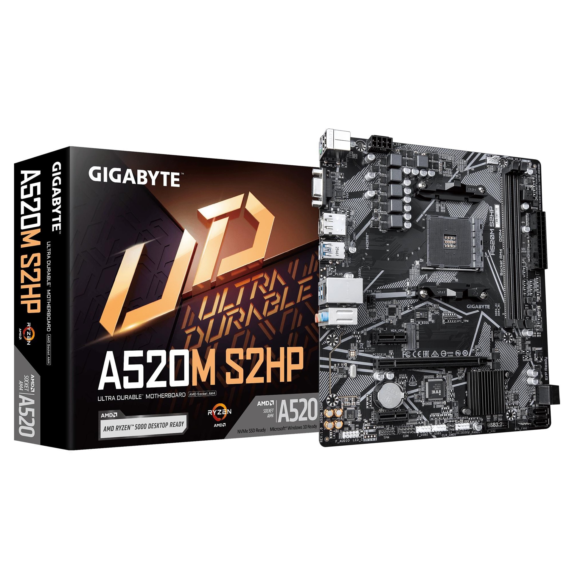 Emaplaat Gigabyte A520M S2HP, AM4, Micro-ATX, DDR4