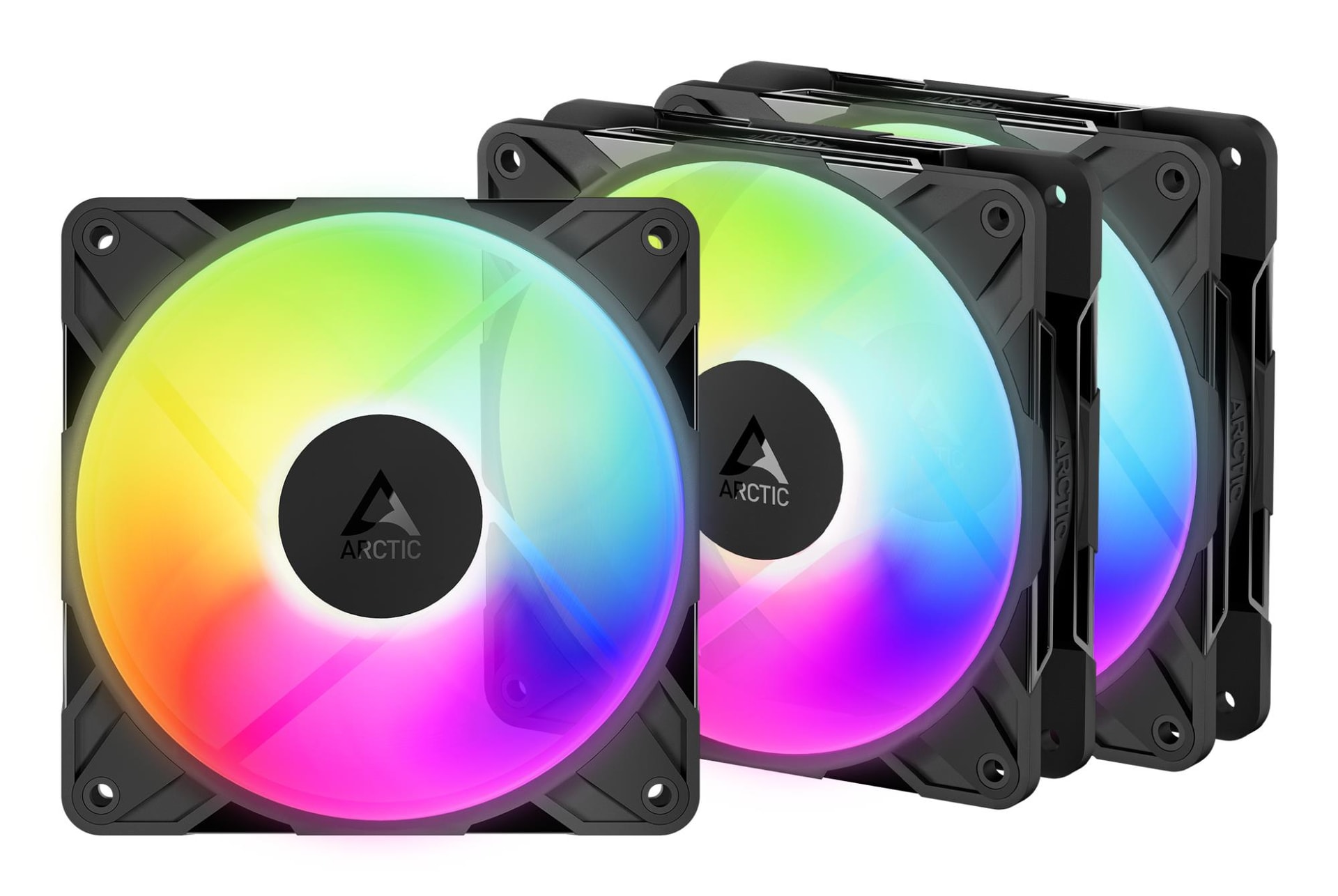 Korpuse ventilaatorid ARCTIC P12 Pro A-RGB, 3 × 120 mm, must