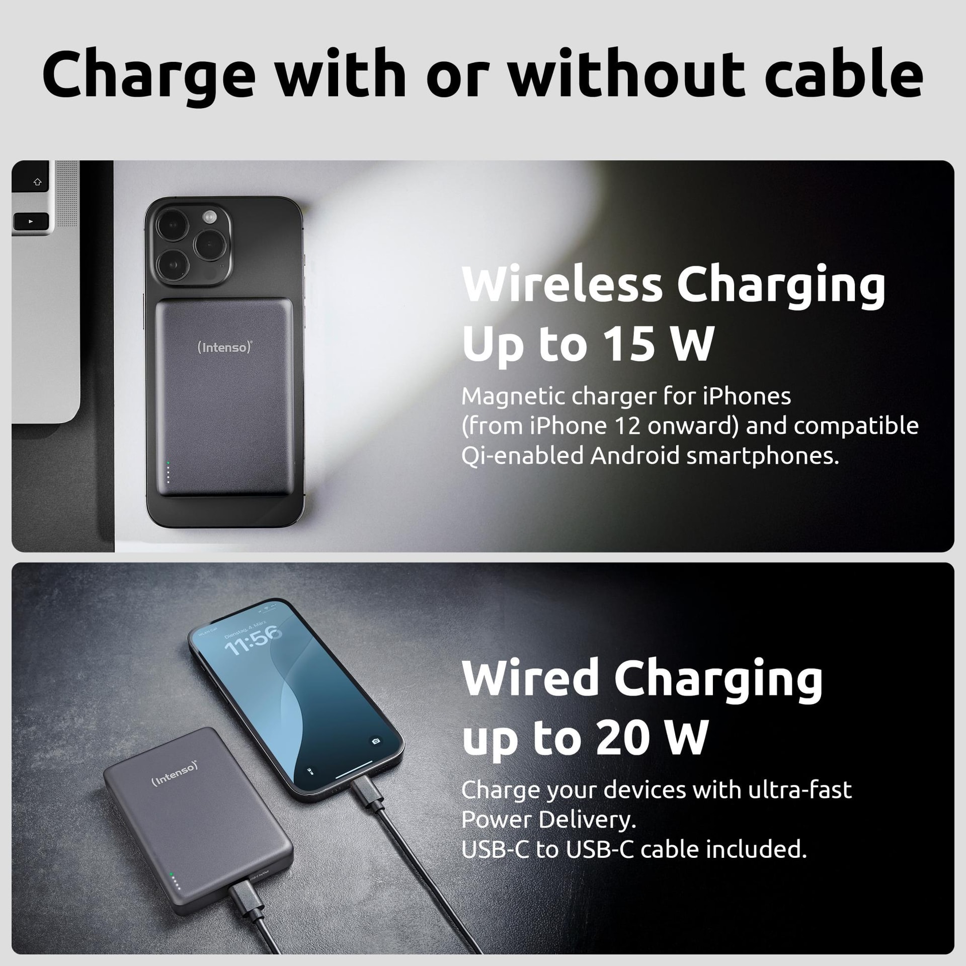 INTENSO 10000mAh USB-C power bank hall – soodne lahendus