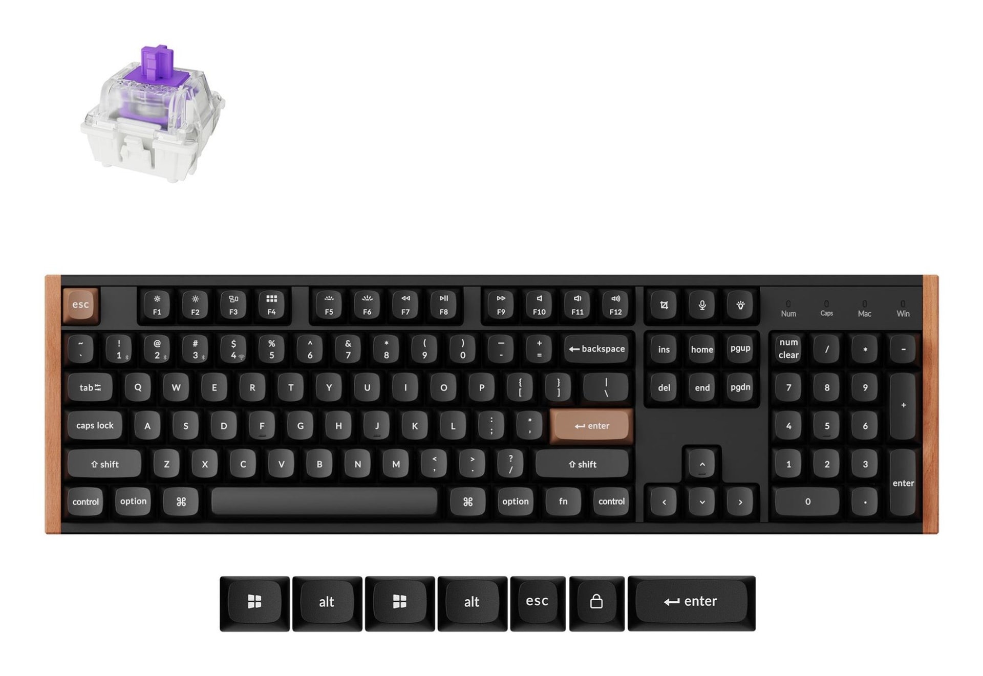 Keychron K10H-F1 juhtmeta klaviatuur, must-puit, odav
