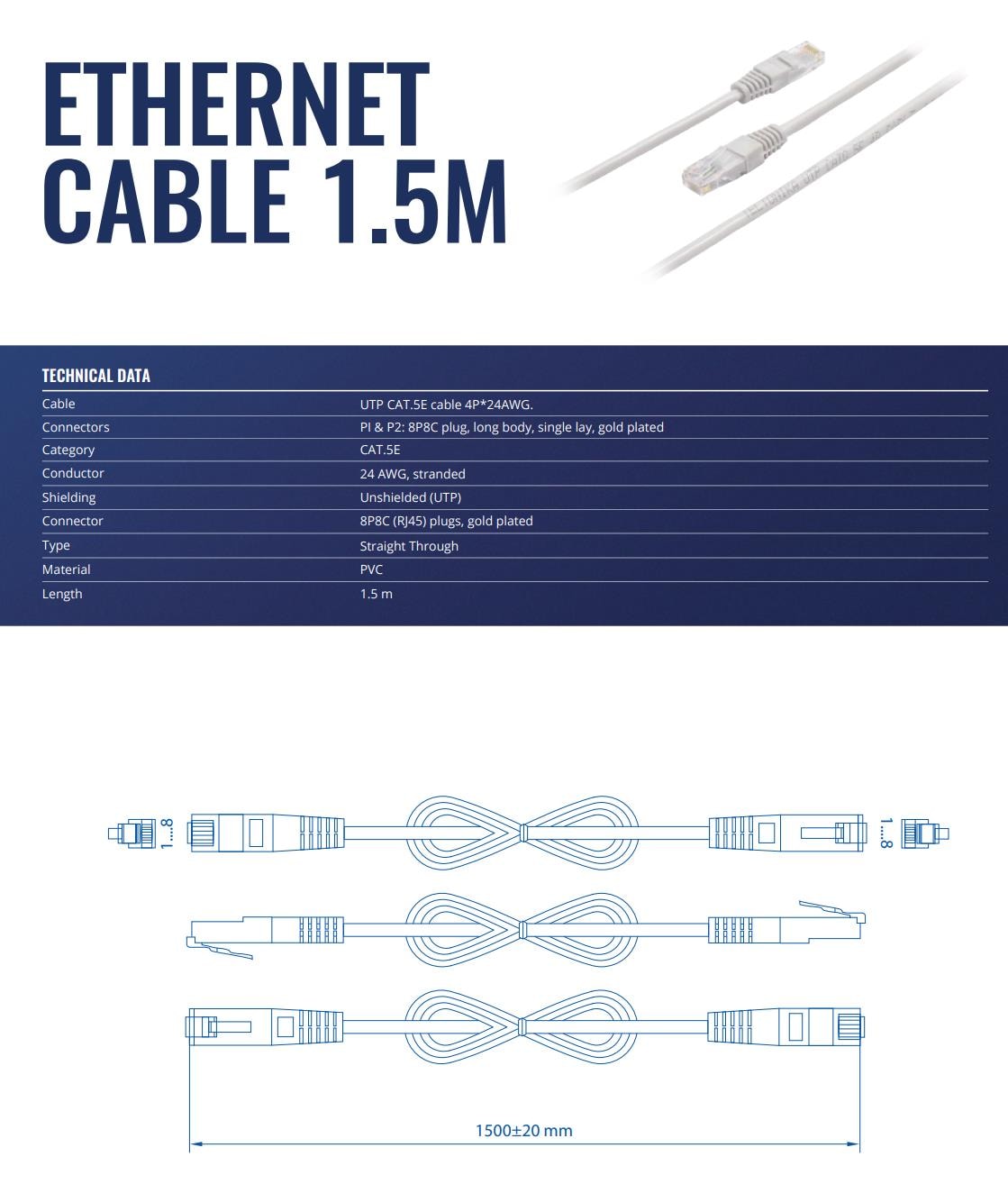 Teltonika Ethernet Patch Cable 1.5m – Network Cable Best Price