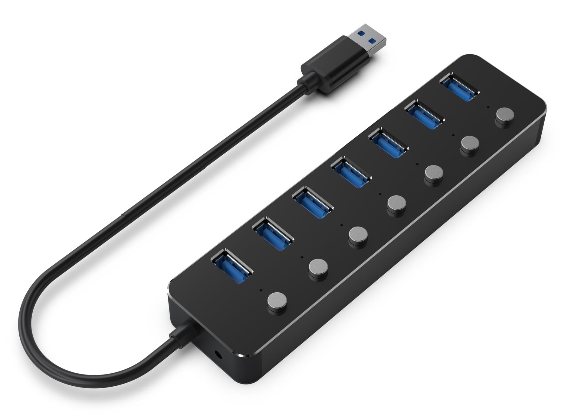 USB-хаб Gembird UHB-U3P7P-01, 7 × USB 3.1 Gen 1, с выключателями