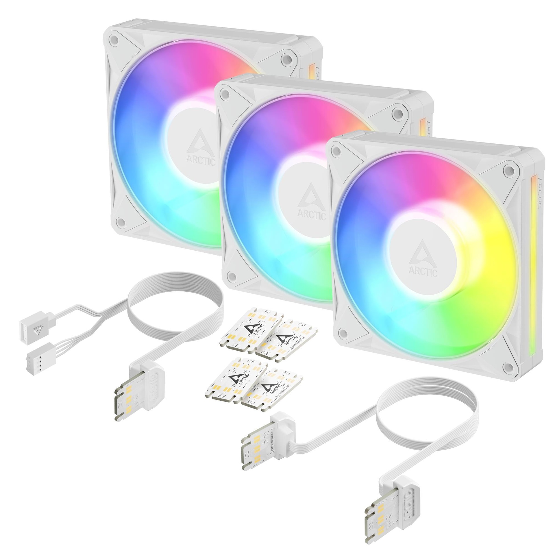 ARCTIC BioniX P12 A-RGB case fans, 3 × 120 mm, white