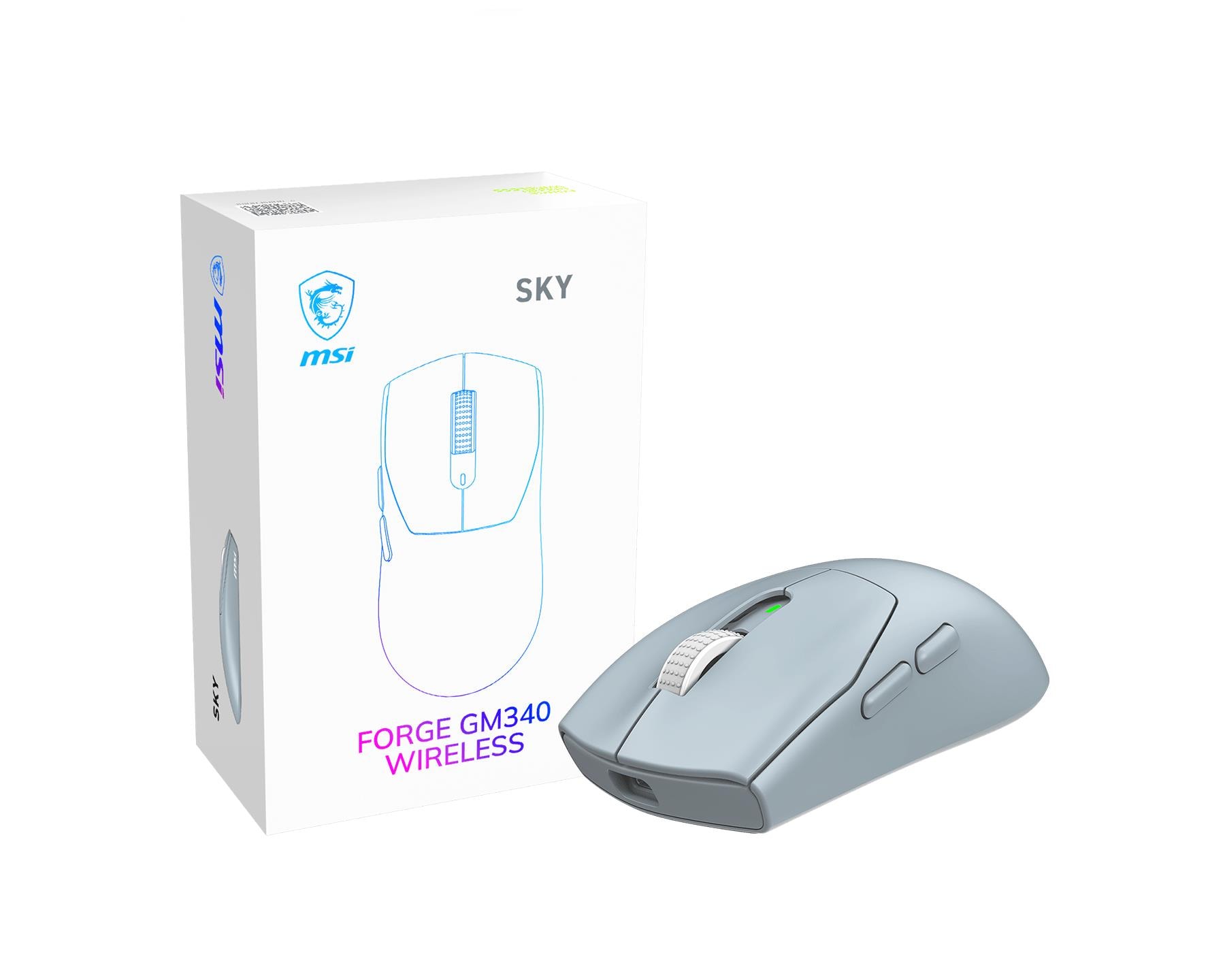 MSI FORGE GM340 WRL Light Blue Gaming Mouse – Best Price