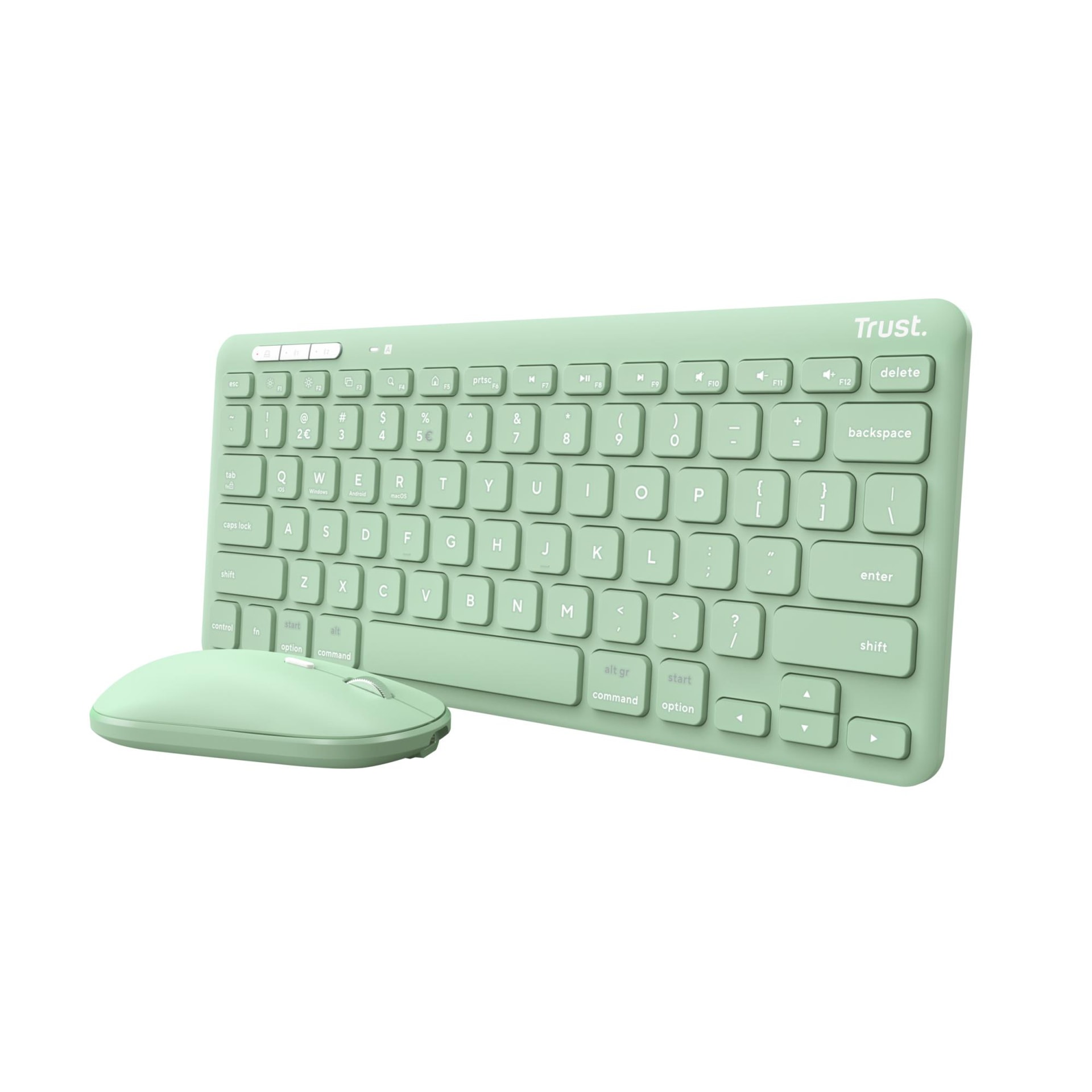 TRUST LYRA Green Wireless Mini Keyboard and Mouse Combo