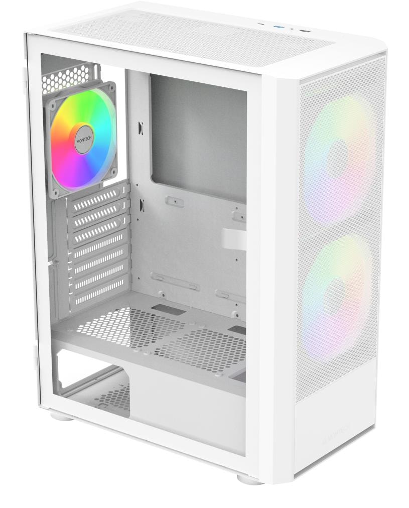 Montech X2 Plus mid-tower PC case, ATX, white