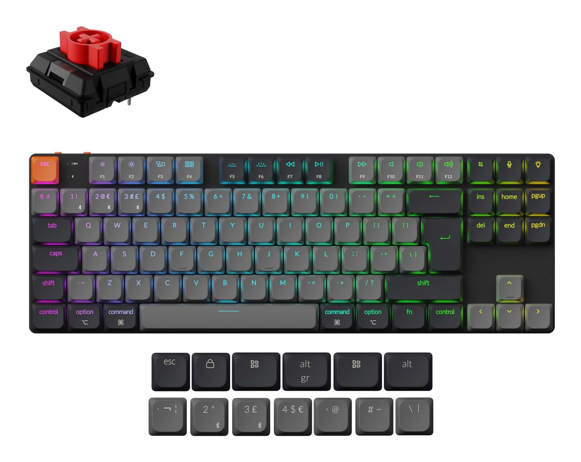 Keychron K1 80% Mechanical RGB Keyboard Grey – Wireless Deal