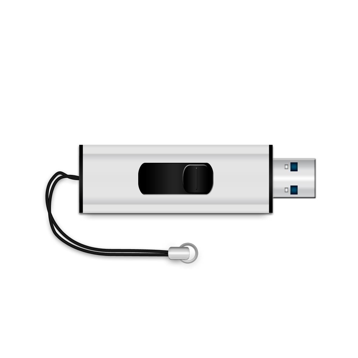 Mälupulk MediaRange MR914 8 GB, USB 3.2 Gen 1, must-hõbedane