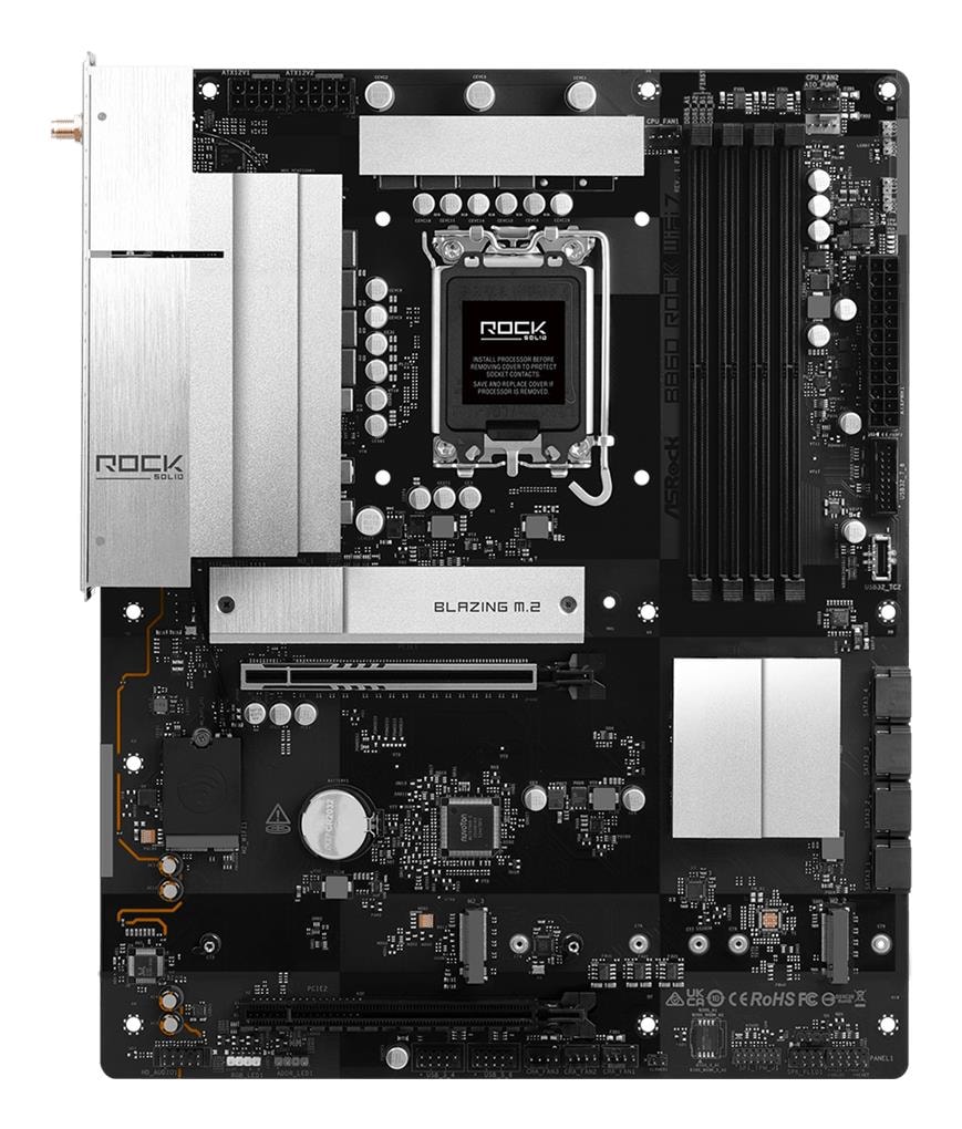 Emaplaat ASRock B860 Rock WiFi 7, LGA 1851, ATX, DDR5