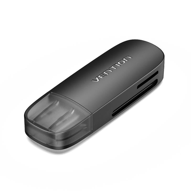 Vention CLEB0 card reader, USB 2.0, SD / microSD, black