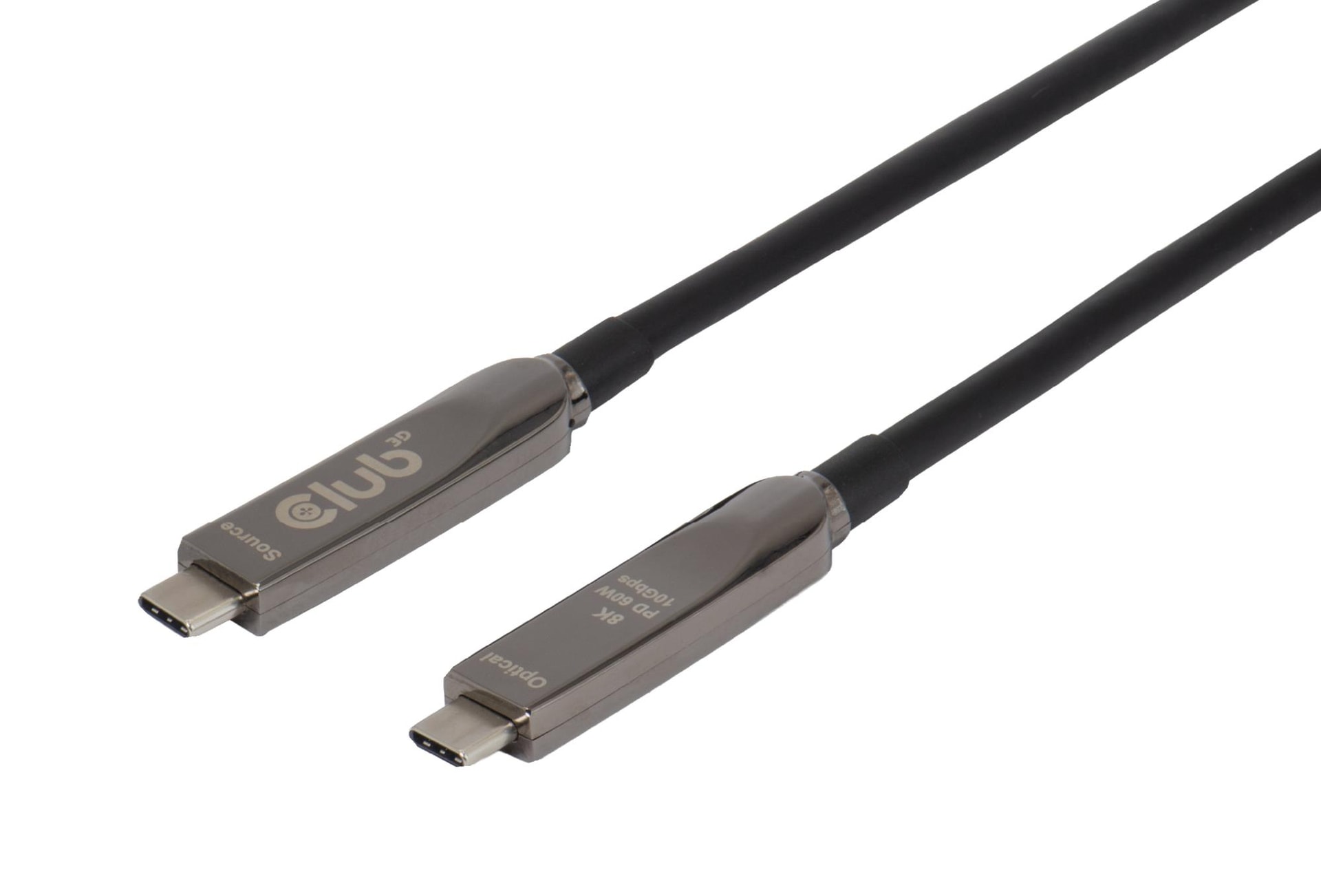 CLUB3D USB-C 15m Must Kiirlaadimise Kaabel Soodne