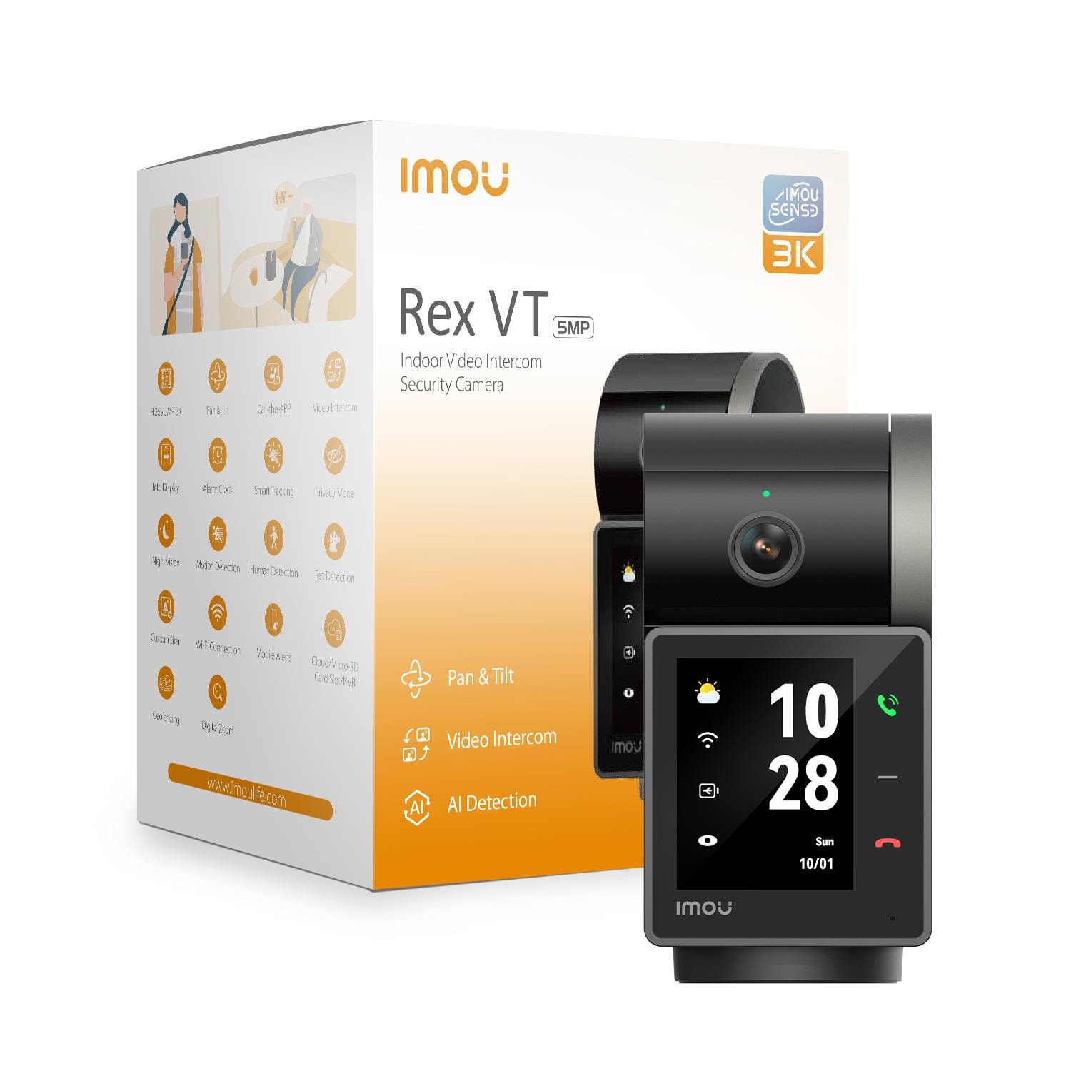 Ekraaniga pööratav kodukaamera Imou Rex VT, 5 MP, 2,4″