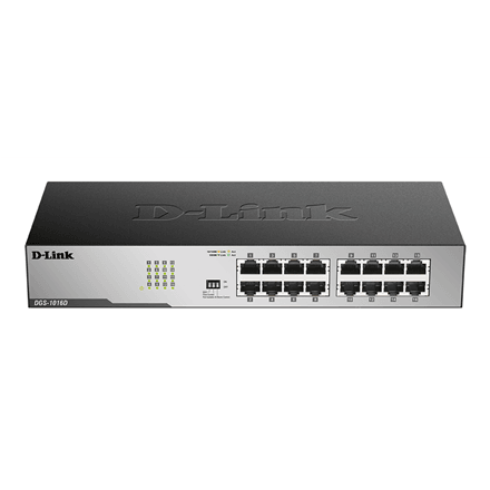 D-Link DGS-1016D network switch, 16 ports, Gigabit Ethernet